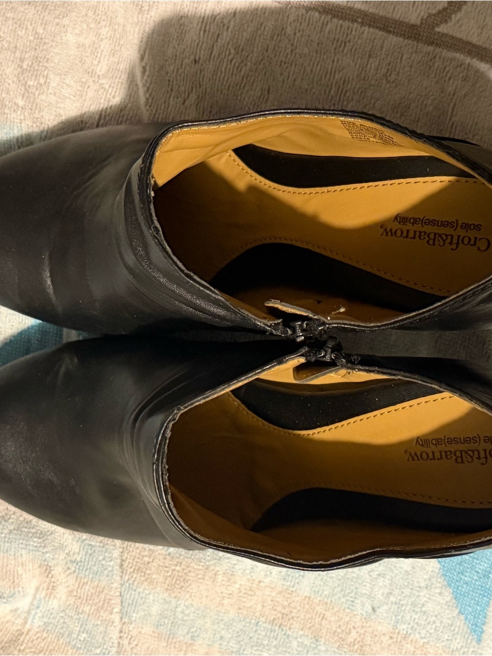 croft & barrow Black Leather Shoes with Yellow Insole